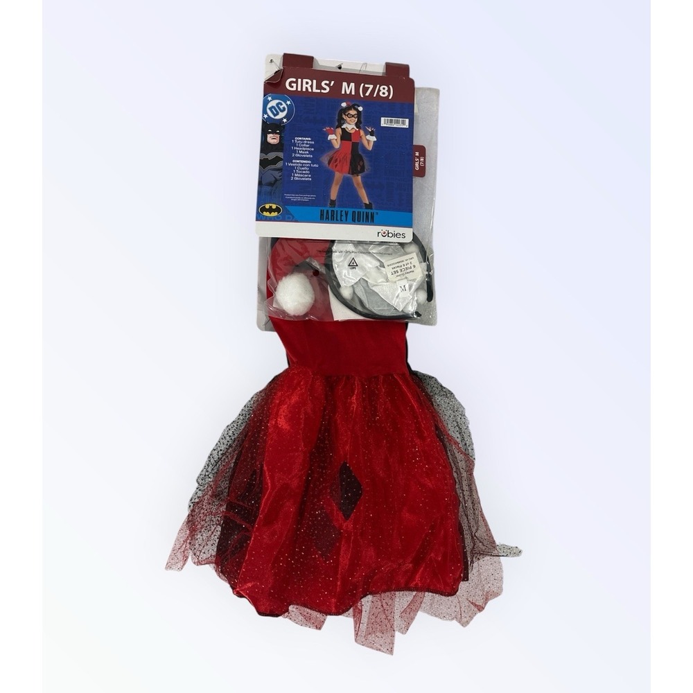 DC Harley Quinn Halloween Costume for Children Girls MEDIUM 7/8 by Rubies NEW